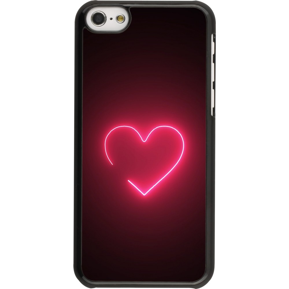 Coque iPhone 5c - Valentine 2023 single neon heart