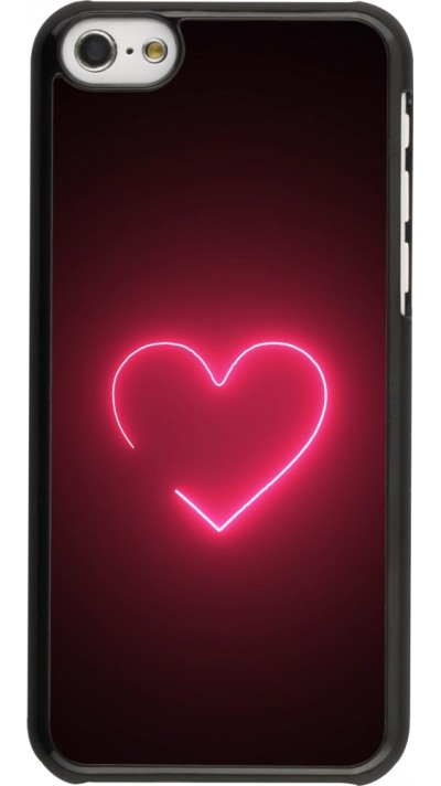Coque iPhone 5c - Valentine 2023 single neon heart