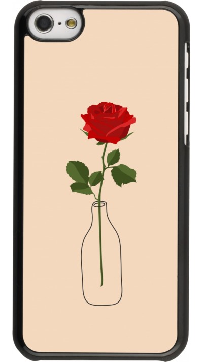 Coque iPhone 5c - Valentine 2023 single rose in a bottle