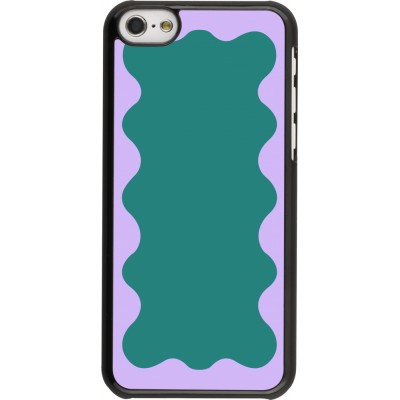 Coque iPhone 5c - Wavy Rectangle Green Purple
