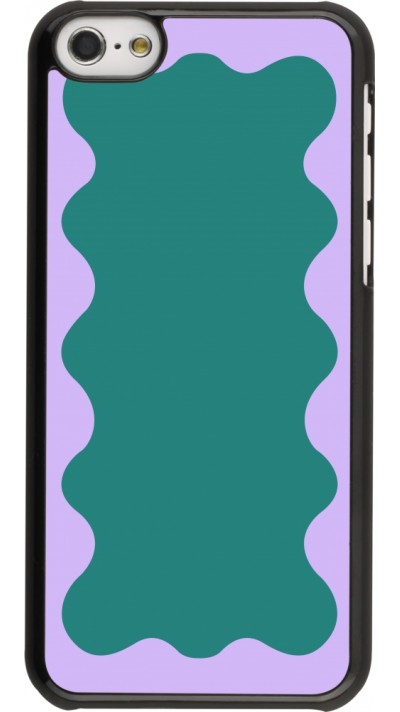Coque iPhone 5c - Wavy Rectangle Green Purple