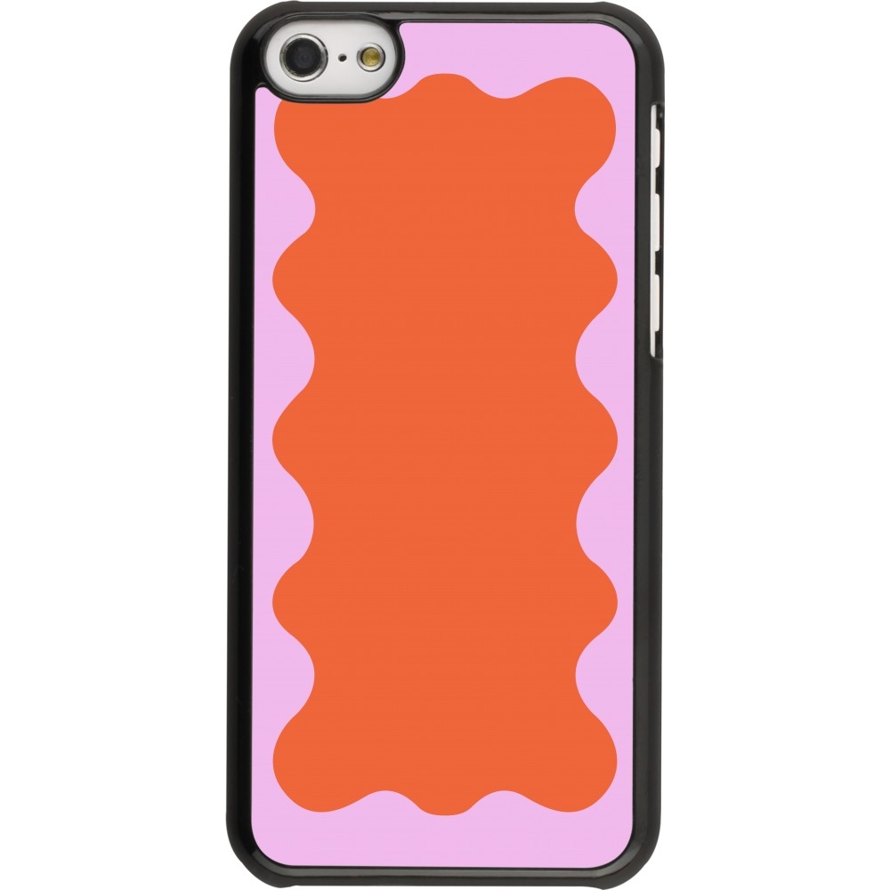iPhone 5c Case Hülle - Wavy Rectangle Orange Pink