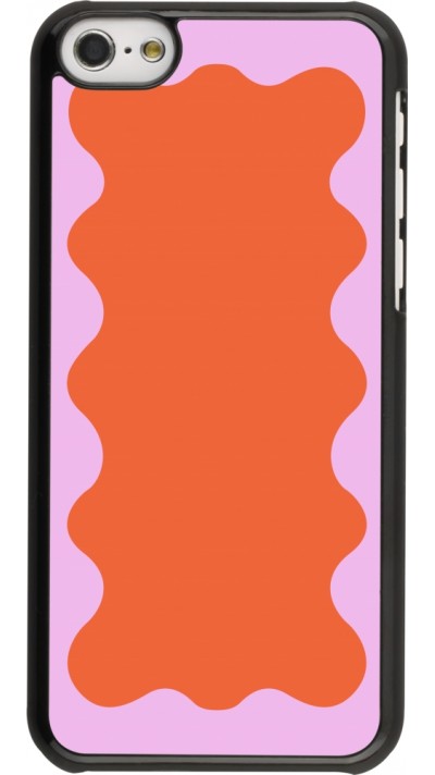 Coque iPhone 5c - Wavy Rectangle Orange Pink