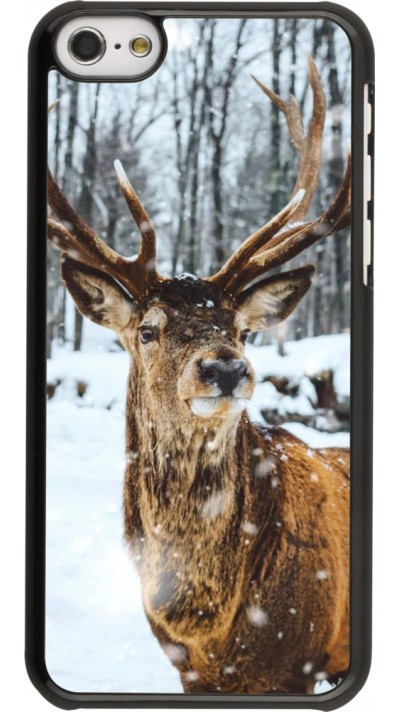 Coque iPhone 5c - Winter 22 Cerf sous la neige