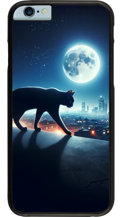 Coque iPhone 6/6s - Chat noir sous la pleine lune