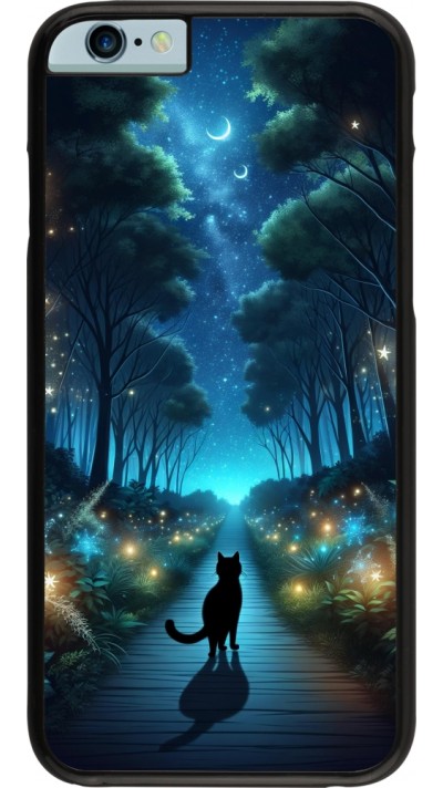 Coque iPhone 6/6s - Chat noir promenade