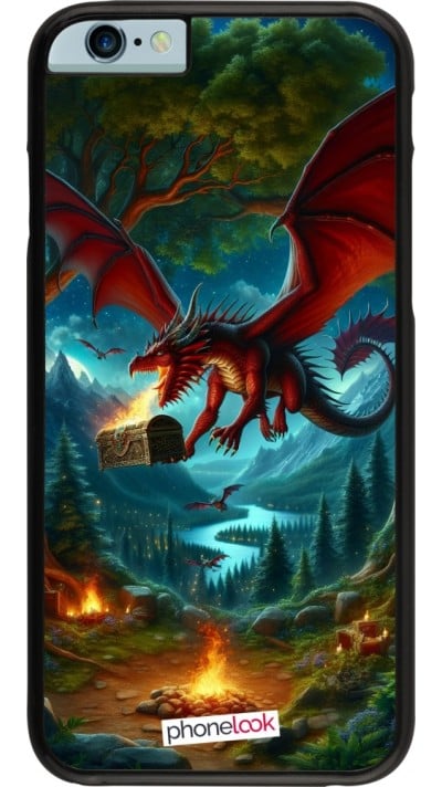 Coque iPhone 6/6s - Dragon Volant Forêt Trésor