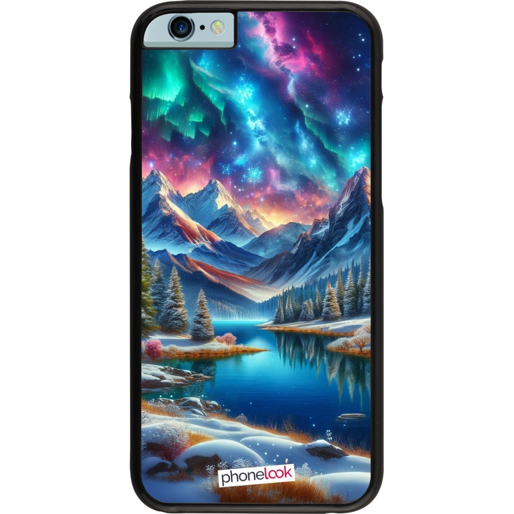 iPhone 6/6s Case Hülle - Fantasiebergsee Himmel Sterne