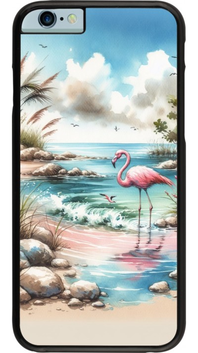 Coque iPhone 6/6s - Flamant rose aquarelle