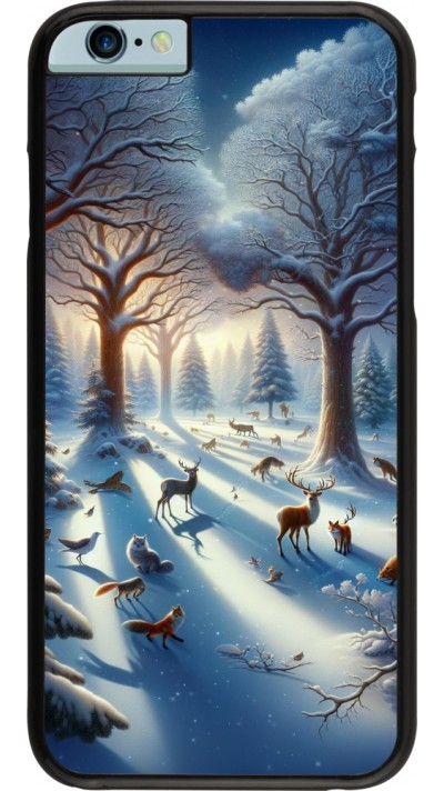 Coque iPhone 6/6s - Forêt neige enchantée