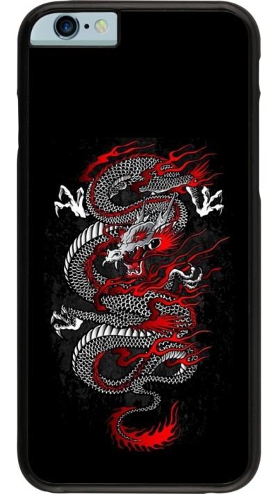 Coque iPhone 6/6s - Japanese style Dragon Tattoo Red Black