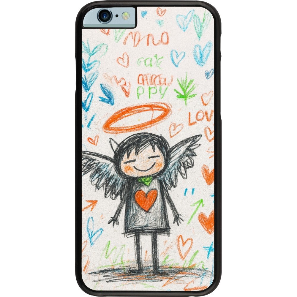 iPhone 6/6s Case Hülle - Little Angel Sketch Love