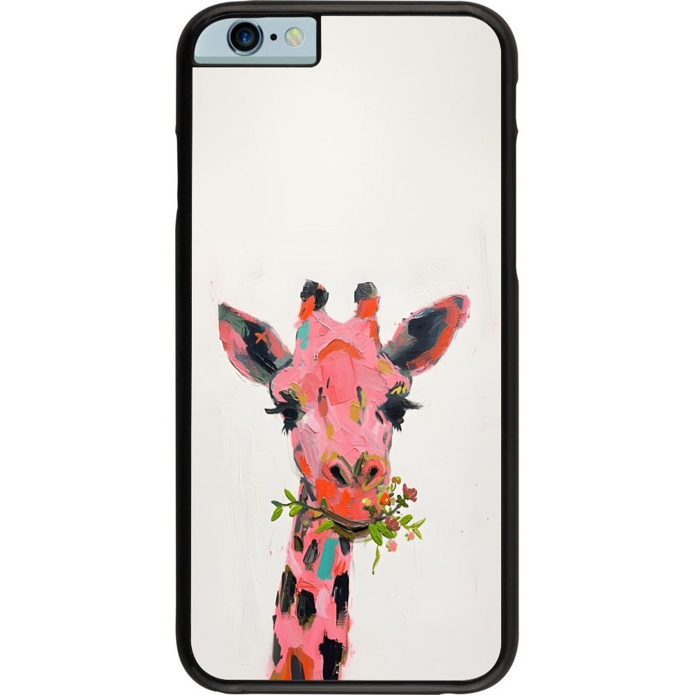 iPhone 6/6s Case Hülle - Pink Girafe Paint