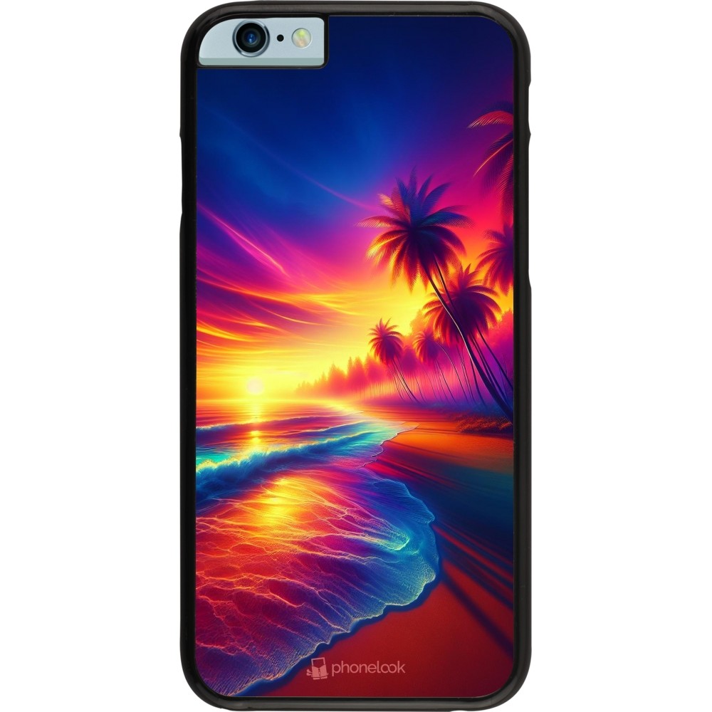 Coque iPhone 6/6s - Plage coucher soleil flashy