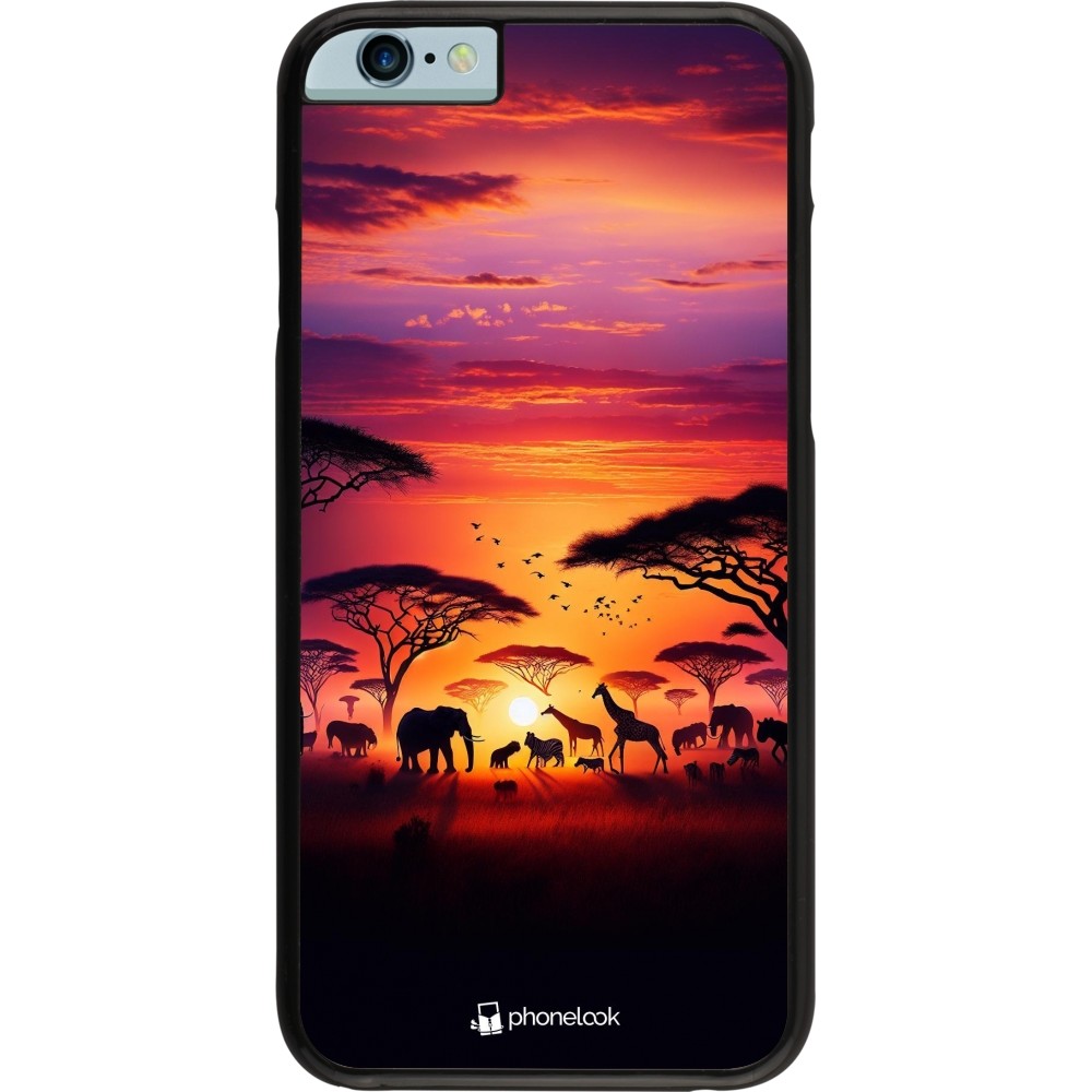 iPhone 6/6s Case Hülle - Safari Sonnenuntergang Wildtiere