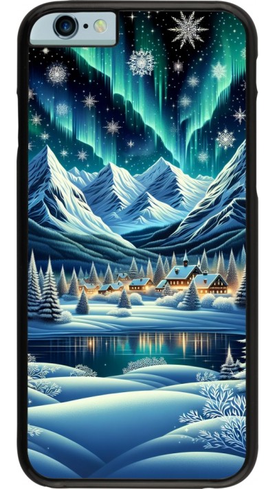 Coque iPhone 6/6s - Snowy Mountain Village Lake night
