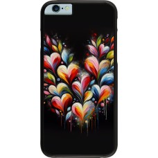iPhone 6/6s Case Hülle - Valentin 2024 Schwarzes Herz Abstrakt