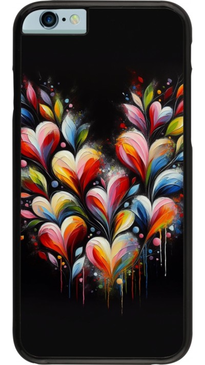 Coque iPhone 6/6s - Valentine 2024 Coeur Noir Abstrait