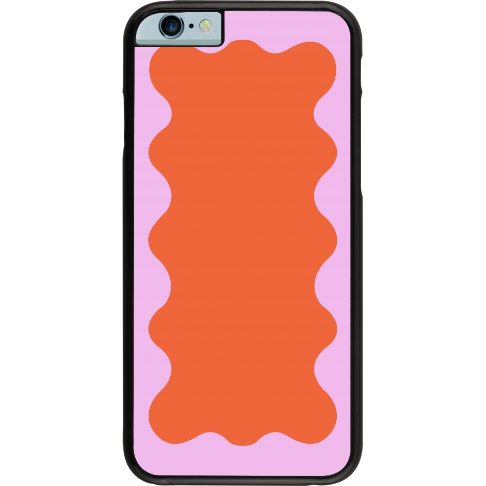 iPhone 6/6s Case Hülle - Wavy Rectangle Orange Pink