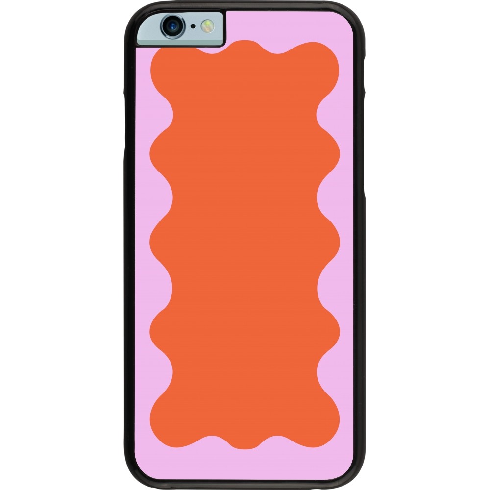 Coque iPhone 6/6s - Wavy Rectangle Orange Pink