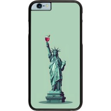 Coque iPhone 6/6s - Wine Statue de la liberté avec un verre de vin