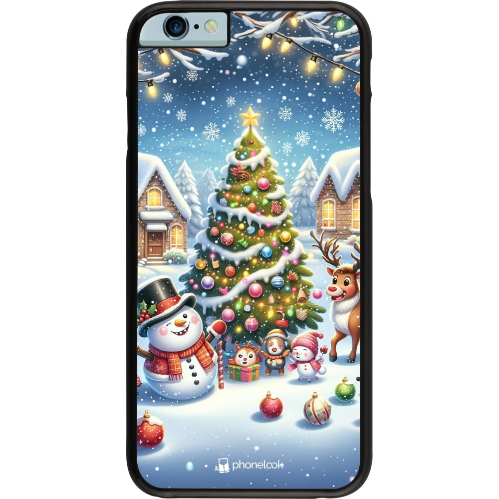 iPhone 6/6s Case Hülle - Weihnachten 2023 Schneemann und Tannenbaum