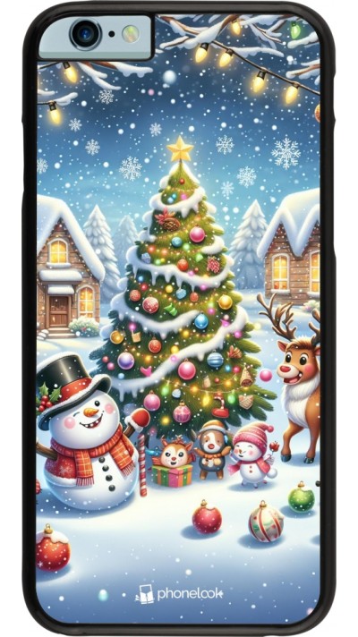 Coque iPhone 6/6s - Noël 2023 bonhomme de neige et sapin