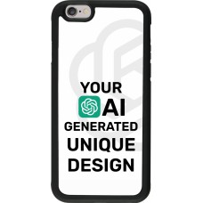Coque iPhone 6/6s - Silicone rigide noir 100% unique générée par intelligence artificielle (AI) avec vos idées