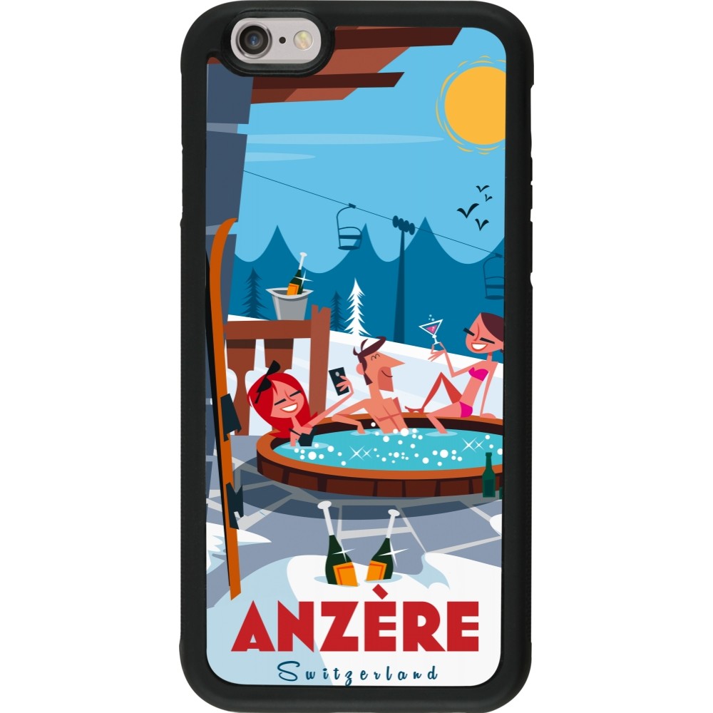 Coque iPhone 6/6s - Silicone rigide noir Anzère Mountain Jacuzzi