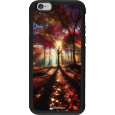 Coque iPhone 6/6s - Silicone rigide noir Automne doré glare