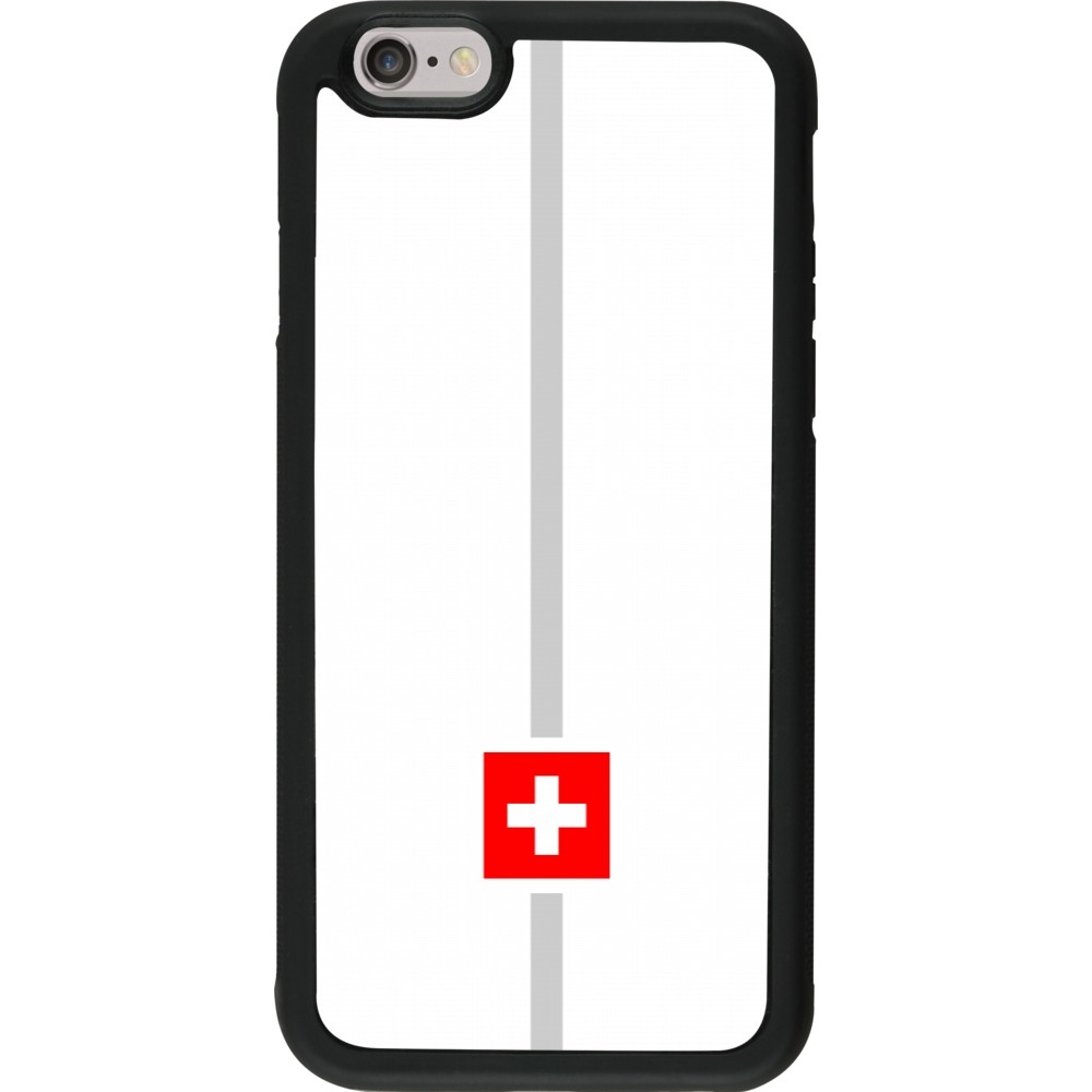 iPhone 6/6s Case Hülle - Silikon schwarz Kanton CH weiss