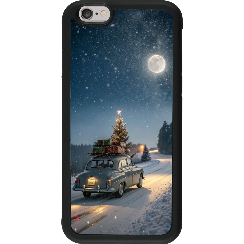 Coque iPhone 6/6s - Silicone rigide noir Christmas 25 Car with Tree Xmas
