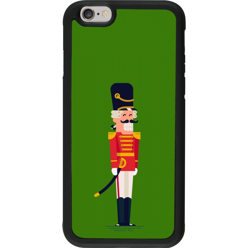 Coque iPhone 6/6s - Silicone rigide noir Christmas 25 Nutcracker Green