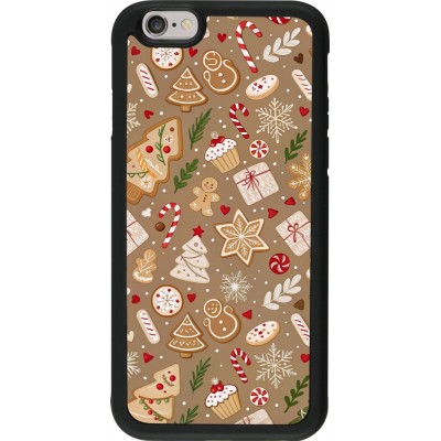 iPhone 6/6s Case Hülle - Silikon schwarz Christmas 25 Pattern Ginger Cookie