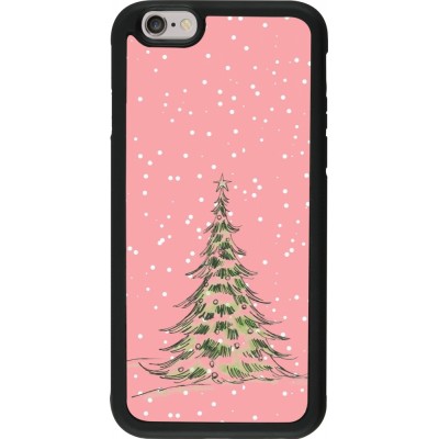 iPhone 6/6s Case Hülle - Silikon schwarz Christmas 25 Pink Tree
