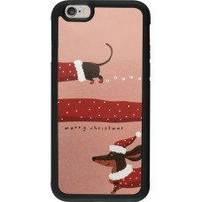 iPhone 6/6s Case Hülle - Silikon schwarz Christmas 25 Teckel Merry Xmas