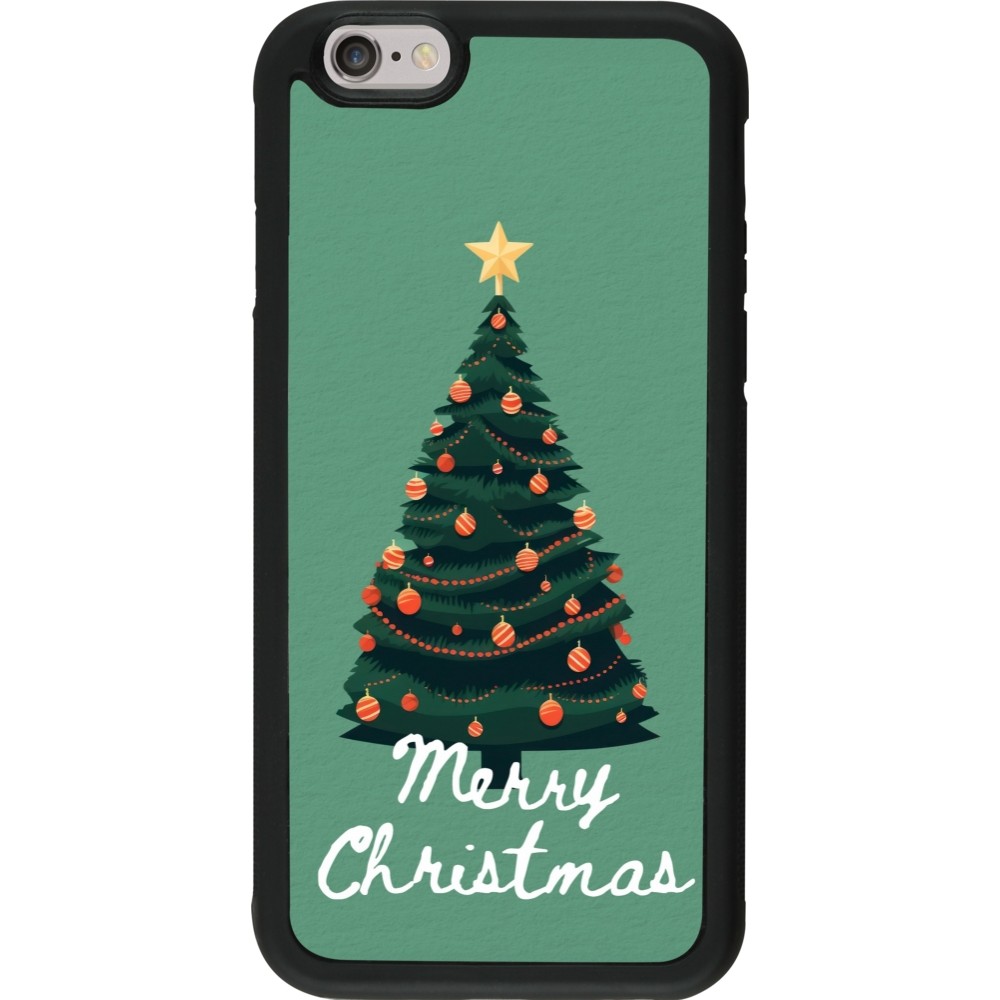 iPhone 6/6s Case Hülle - Silikon schwarz Christmas 25 Xmas Tree