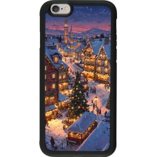 iPhone 6/6s Case Hülle - Silikon schwarz Christmas 25 Xmas Village
