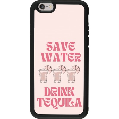 iPhone 6/6s Case Hülle - Silikon schwarz Cocktail Save Water Drink Tequila