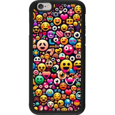 iPhone 6/6s Case Hülle - Silikon schwarz Emoji Mix Farbe