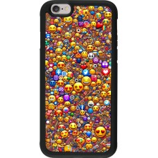 iPhone 6/6s Case Hülle - Silikon schwarz Emoji gemischt