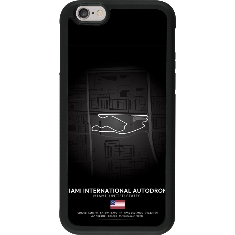 Coque iPhone 6/6s - Silicone rigide noir F1 Track 2025 Miami