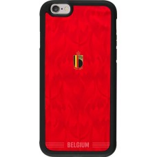 Coque iPhone 6/6s - Silicone rigide noir Maillot de football Belgique 2026 personnalisable