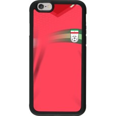 Coque iPhone 6/6s - Silicone rigide noir Maillot de football Iran 2022 personnalisable