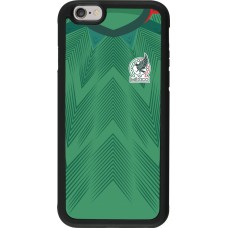 Coque iPhone 6/6s - Silicone rigide noir Maillot de football Mexique 2022 personnalisable