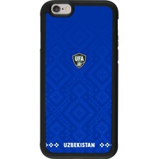 Coque iPhone 6/6s - Silicone rigide noir Maillot de football Ouzbékistan 2026 personnalisable