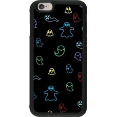 iPhone 6/6s Case Hülle - Silikon schwarz Halloween 2024 colorful ghosts