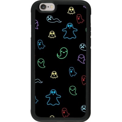 iPhone 6/6s Case Hülle - Silikon schwarz Halloween 2024 colorful ghosts