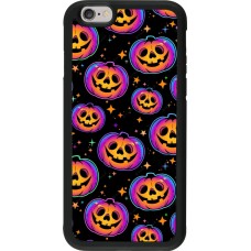 iPhone 6/6s Case Hülle - Silikon schwarz Halloween 2024 rainbow pumpkins