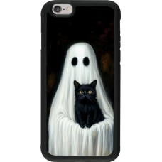 Coque iPhone 6/6s - Silicone rigide noir Halloween 2025 Ghost with black cat